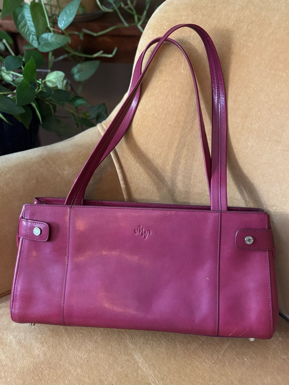 MONSAC vintage PINK leather handbag SHOULDER BAG